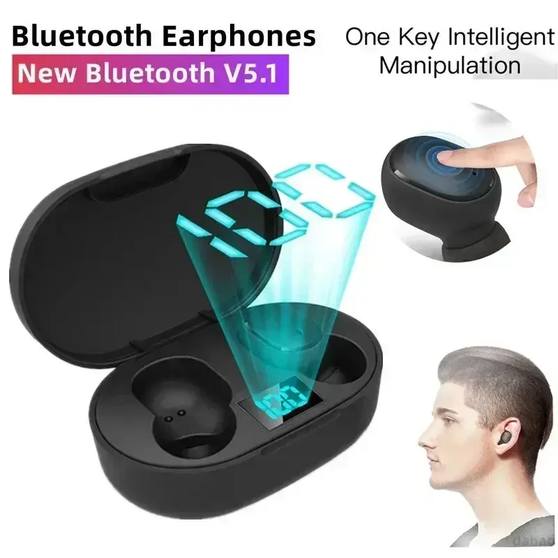 Thumbnail: E6S Wireless Bluetooth Earphones TWS Bluetooth Headset Wireless Earbuds Noise Ca