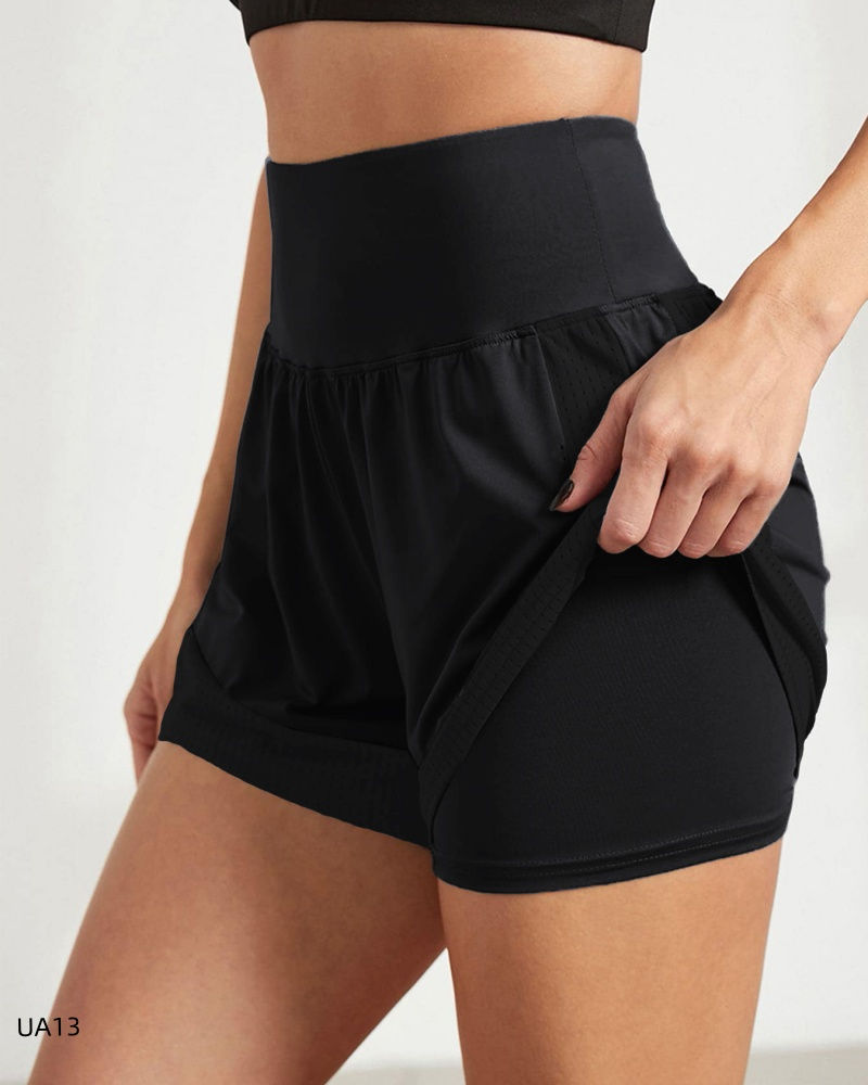 Thumbnail: Women's sports shorts, sportswear, double-layer running shorts, 2-in-1 beach sho