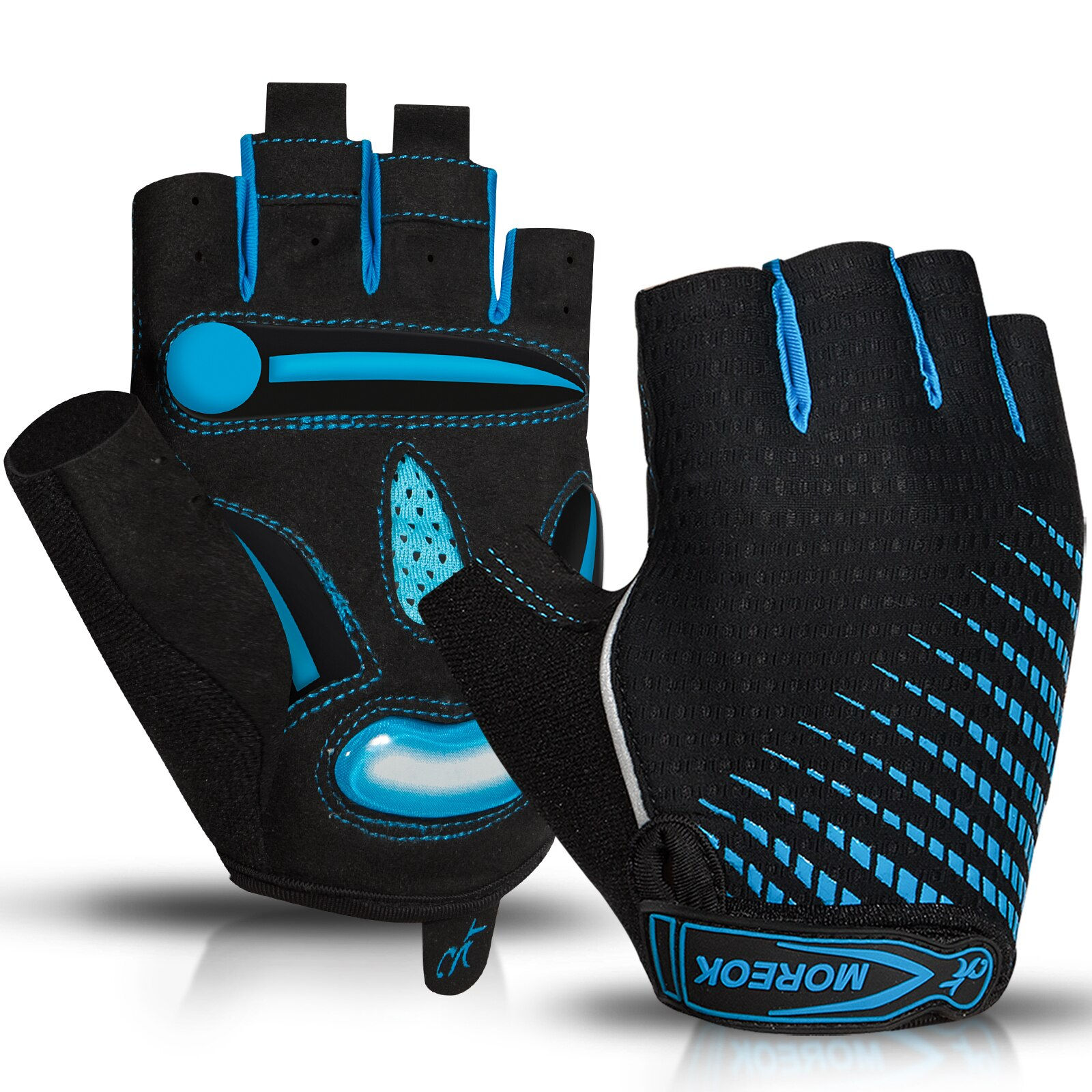 MOREOK Cycling Gloves,Breathable Bicycle Gloves,5MM Gel Pads Non-Slip Mountain B