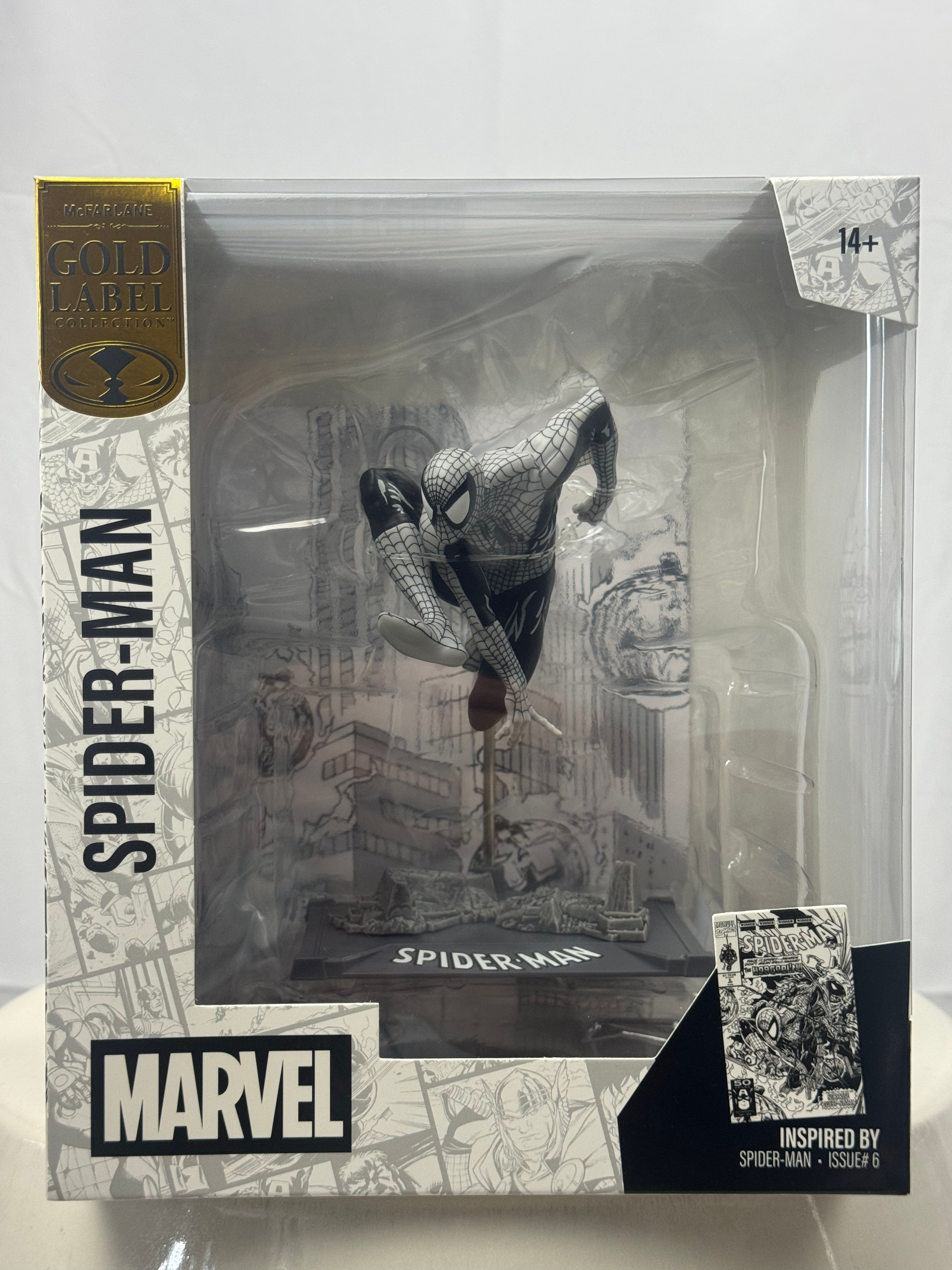Marvel Spider-Man: Black and White Spider-Man Issue #6 Figure Gold Label Collect