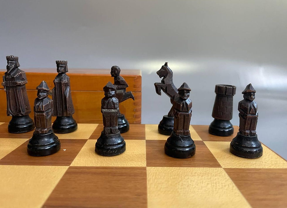Thumbnail: Running Bishop “Laufer” Hand Carved German Chess Set 