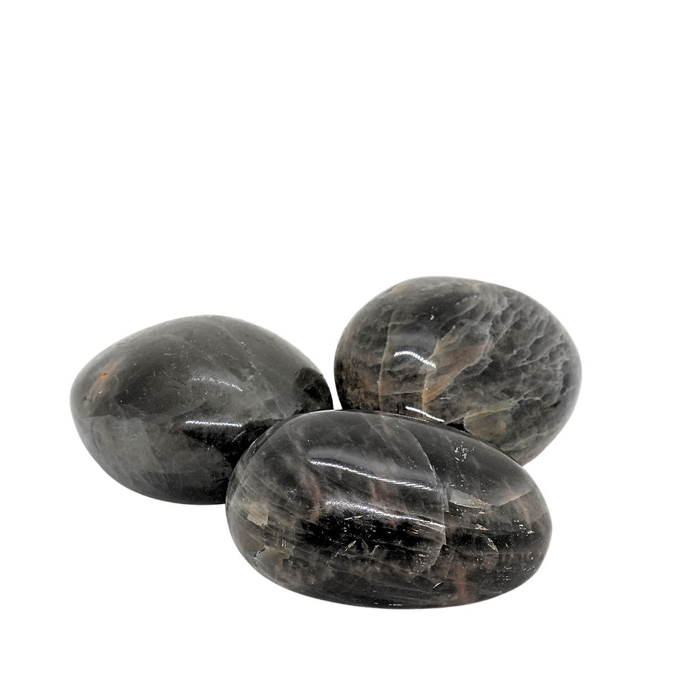 Svart Månsten Trumlad