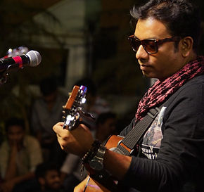 Sound engineer adjusting levels