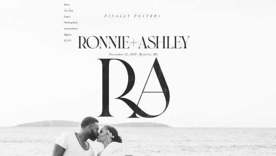 black and white wedding website inspiration