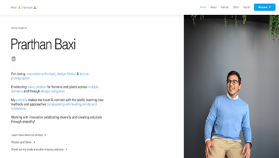 photographer resume website example