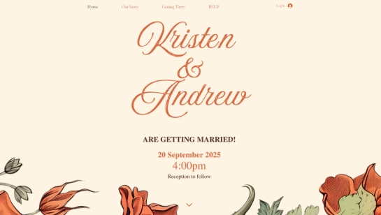artistic wedding website example
