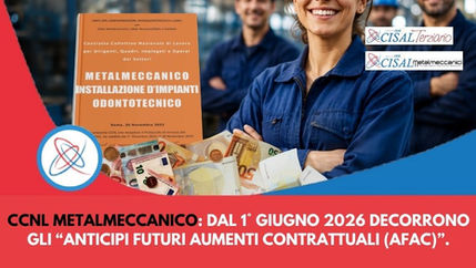 AFAC nel ccnl "Metalmeccanico": RISULTATO CONCRETO A TUTELA DEL POTERE D'ACQUISTO DEI LAVORATORI