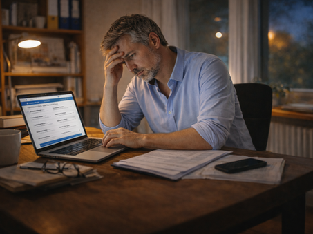 Person scrollt Stellenanzeigen am Laptop und entscheidet sich gegen eine Bewerbung.