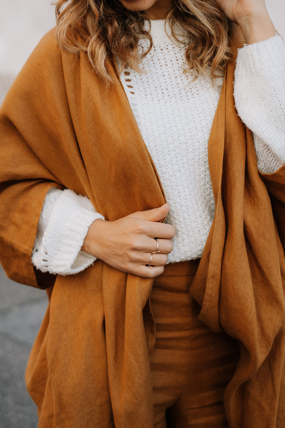 Miniaturbild: MILOU Leinen Cardigan |Senf