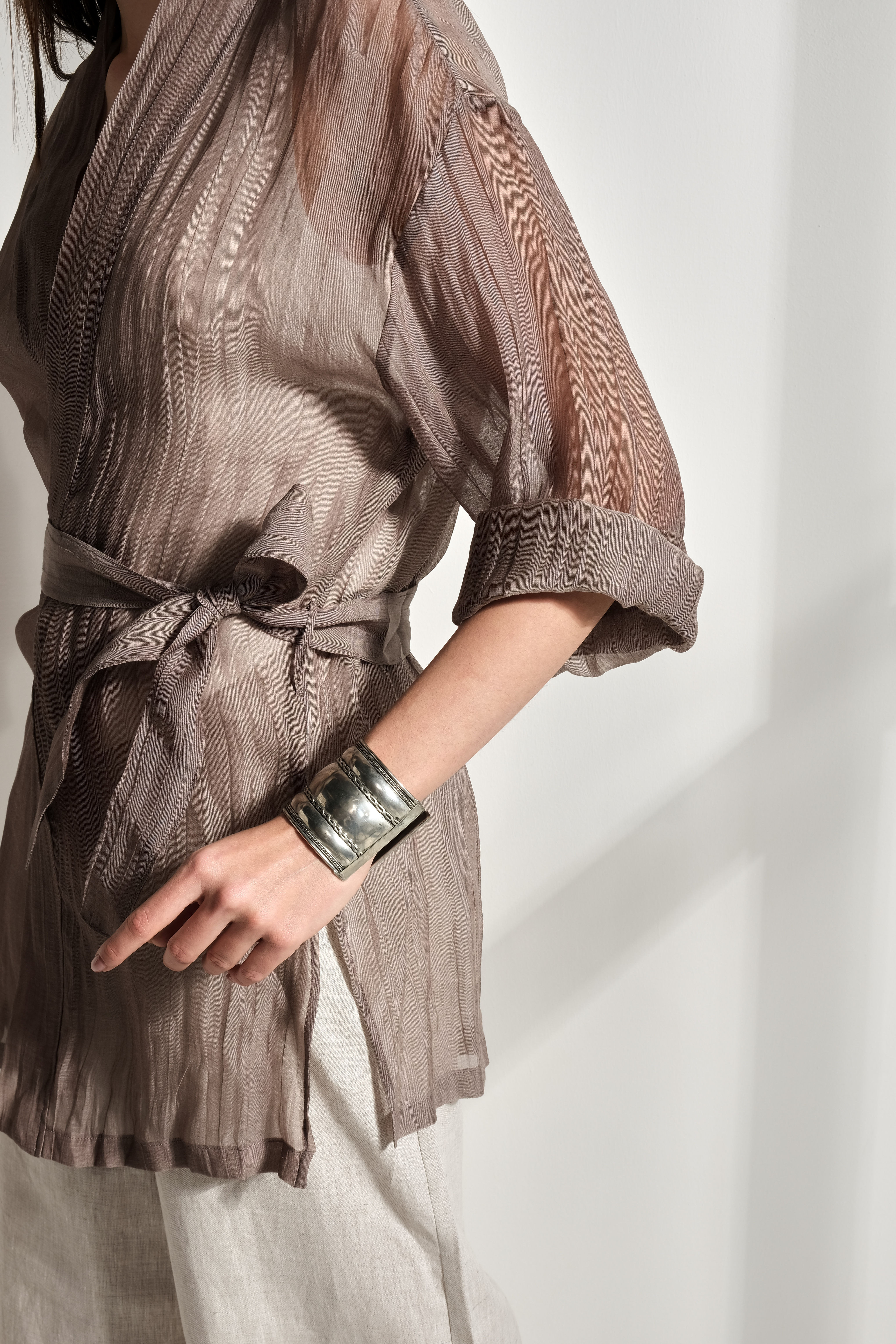 Antrasit İpek Kimono