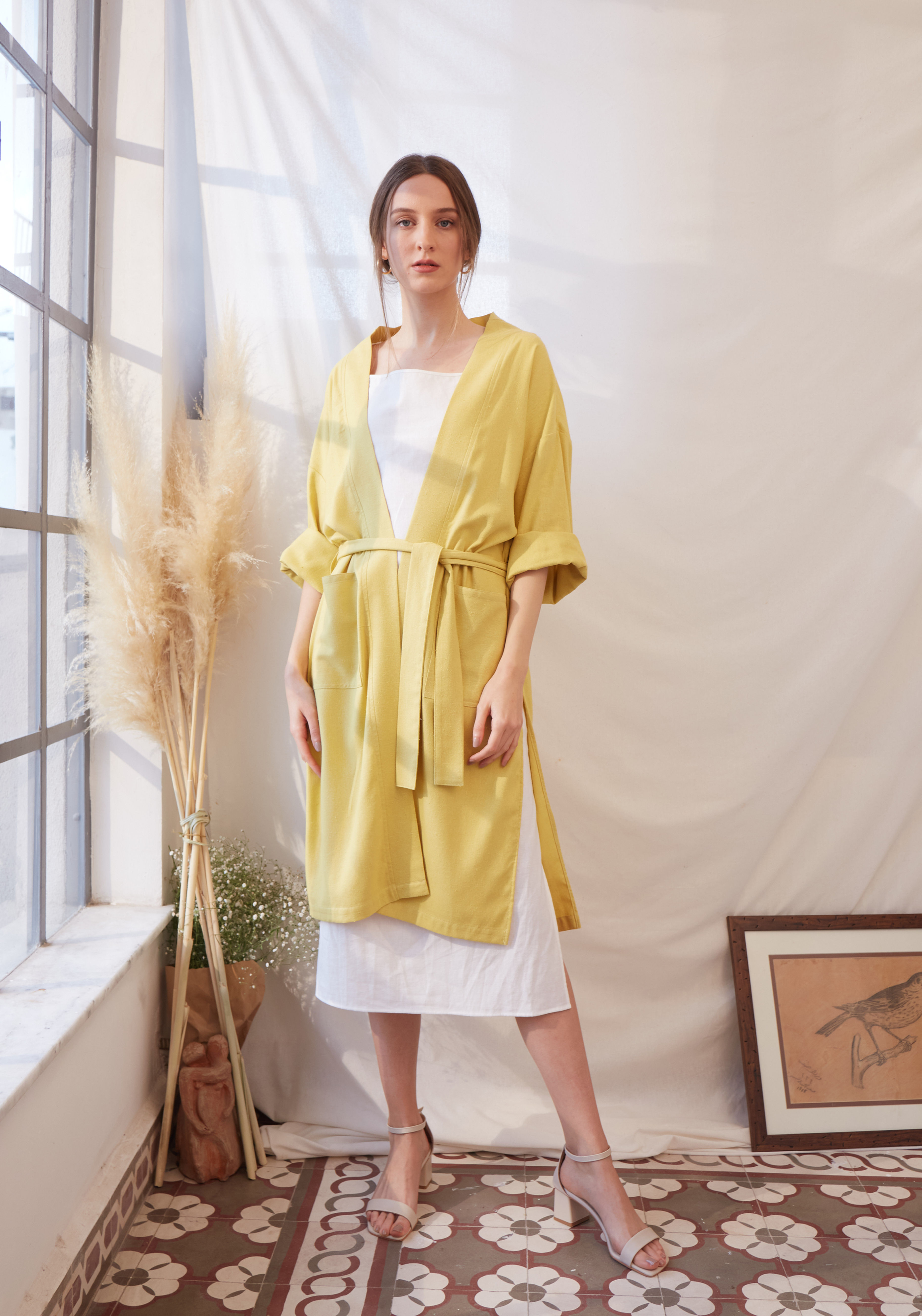 Hardal İpek Kimono