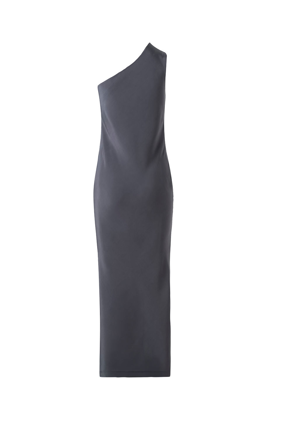 Thumbnail: One Shoulder Gray Silk Dress