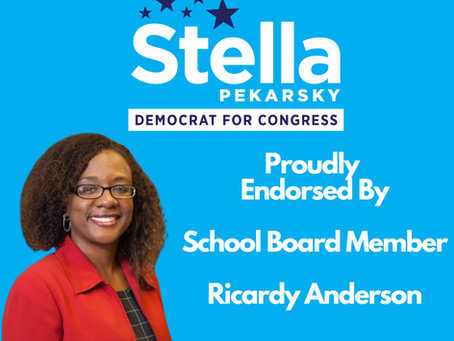 Fairfax County School Board Member Ricardy Anderson Endorses Senator Stella Pekarsky for Congress