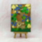deer in a forest scene with blackberries and mushrooms handmade card img
