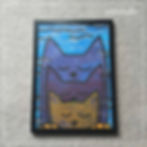 acrylic painted three cats, A4 frame