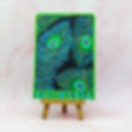 Peacock feather handmade card black and green