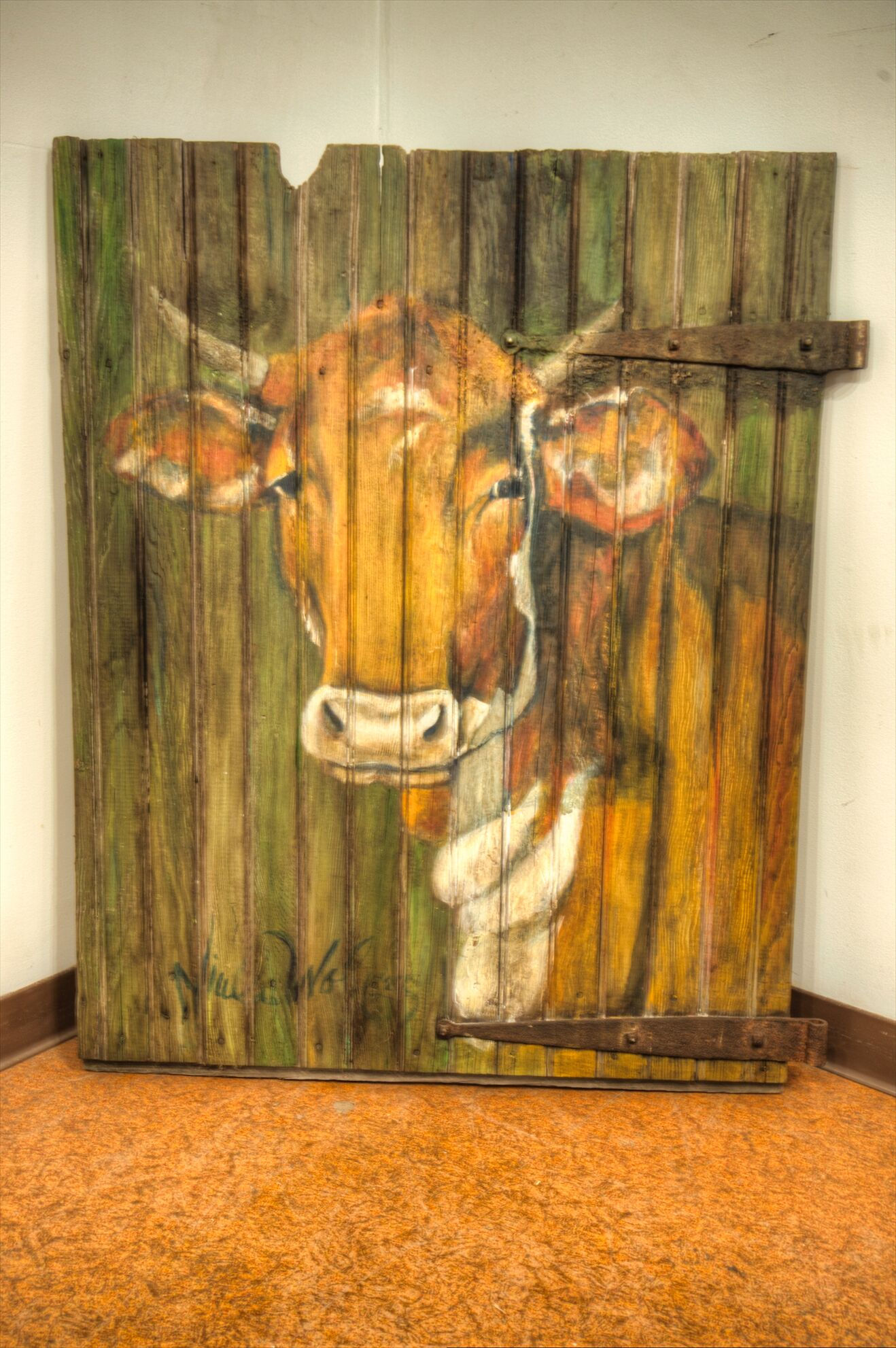 Cow Painting on Reclaimed Barn Wood
