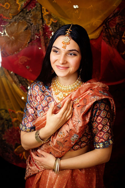 Girl in Sari Smiling