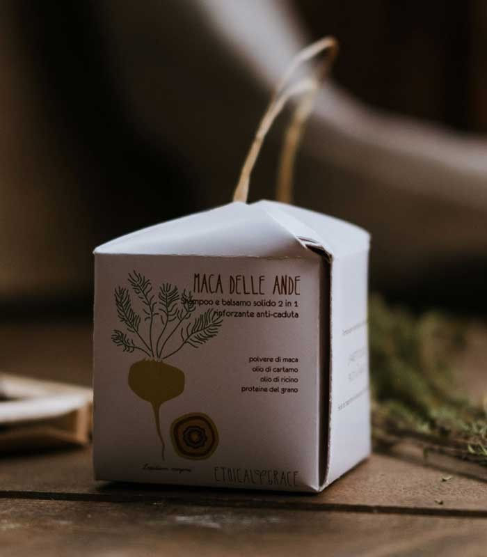 Maca delle Ande - Shampoo e Balsamo Solido 2 in 1 Rinforzante Anti-caduta - 90g