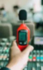 Sound level meter measuring event audio levels for Nashville noise rules and outdoor sound planning