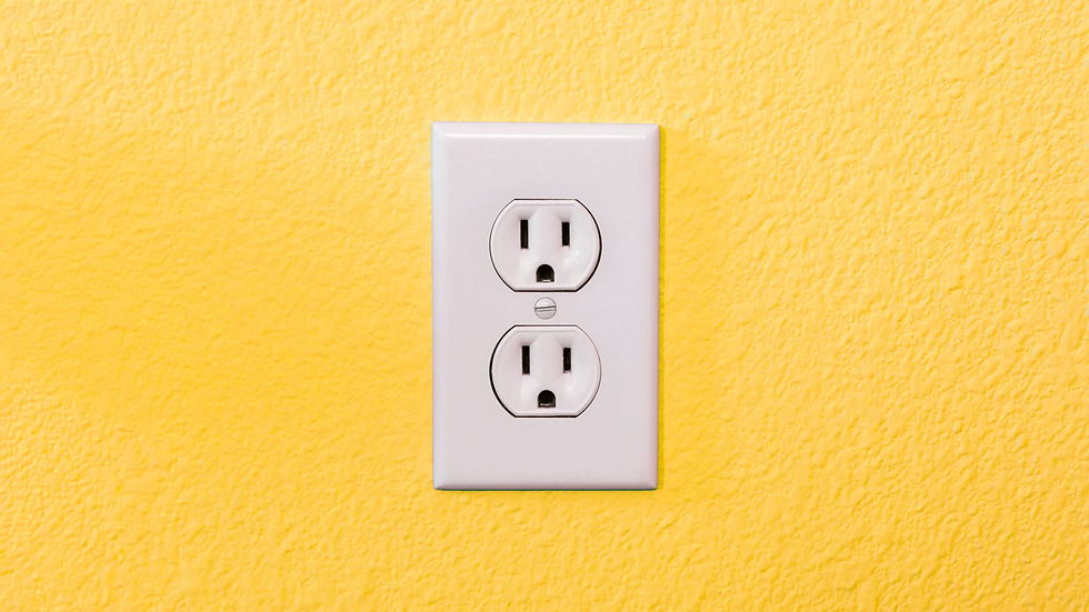 Standard 120 volt wall outlet commonly used for event AV power in venues