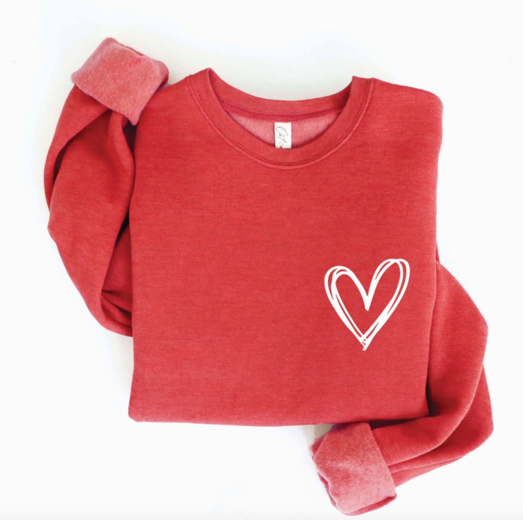 Heart Graphic Valentine's Cozy Crewneck Sweatshirt