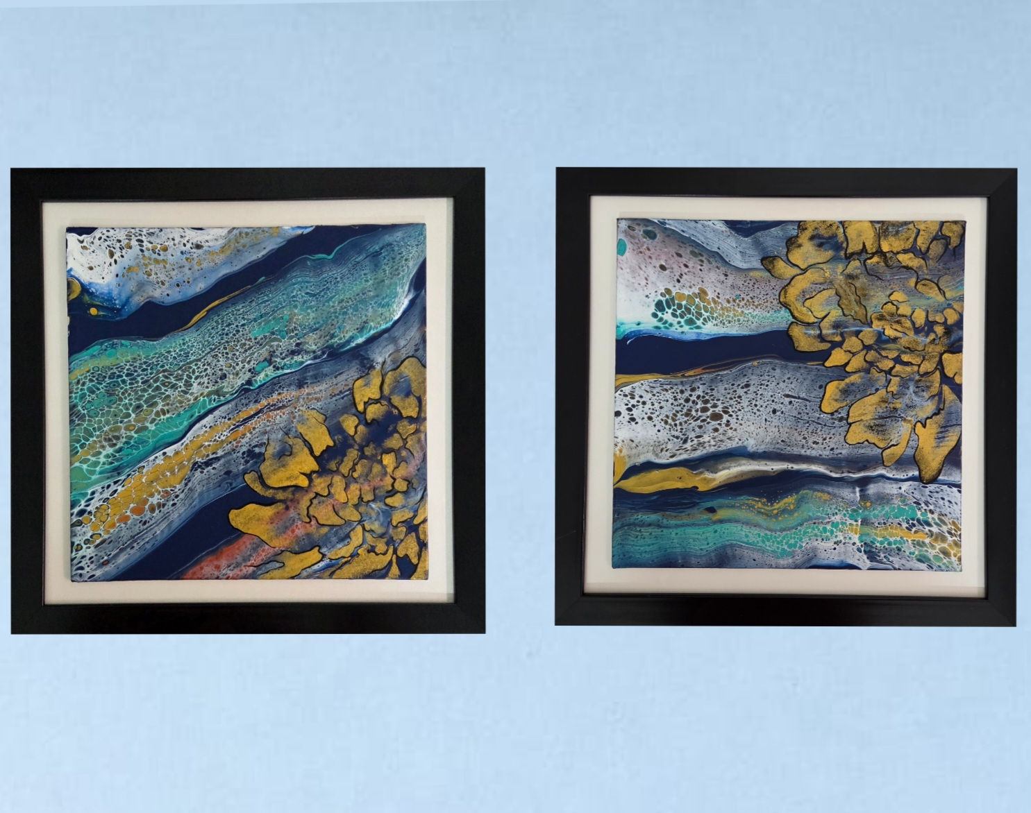 AZURE FLOW,Diptych (set of 2)