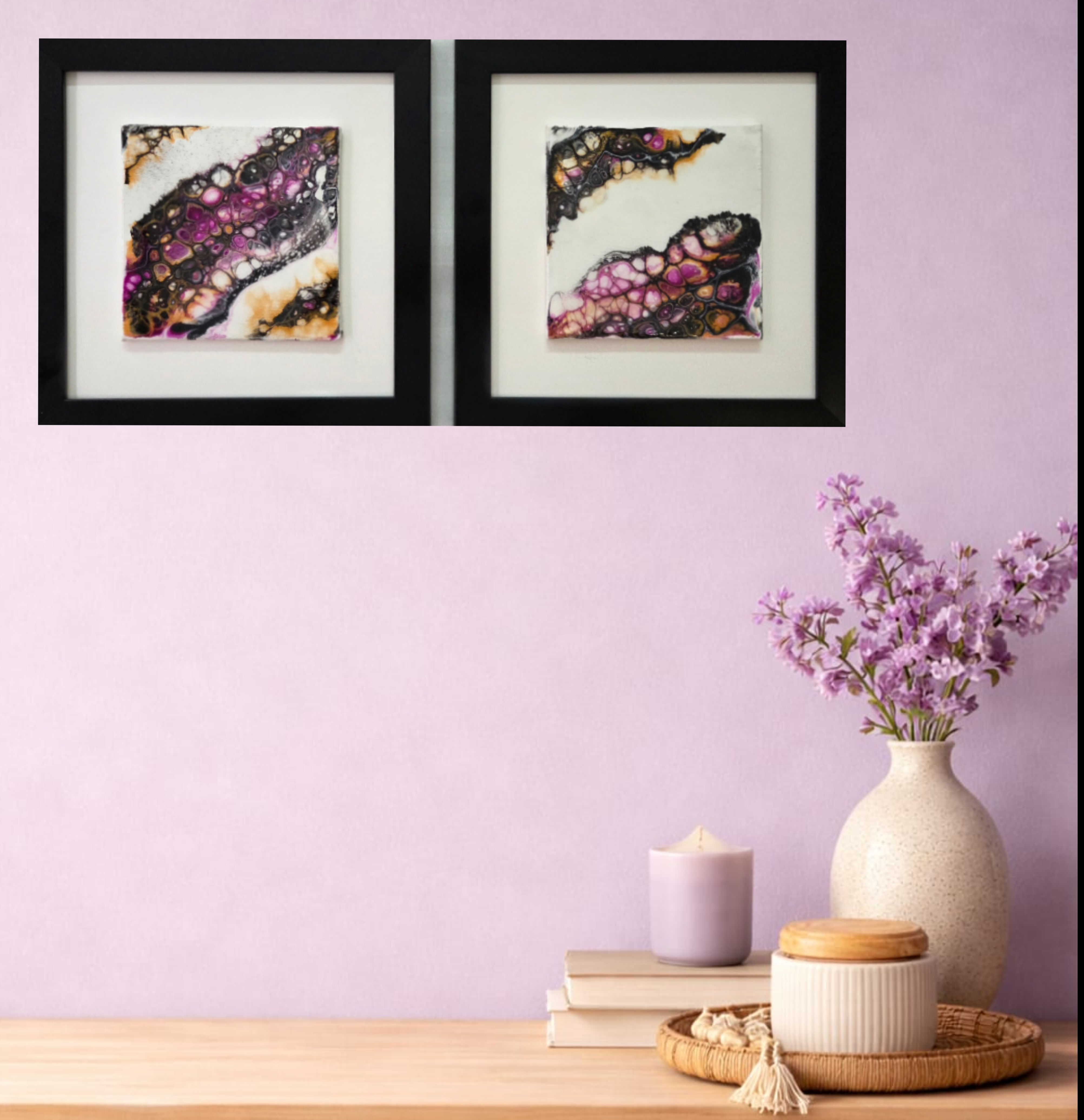 A STUDY IN AMETHYST AND GOLD,Diptych (set of 2)