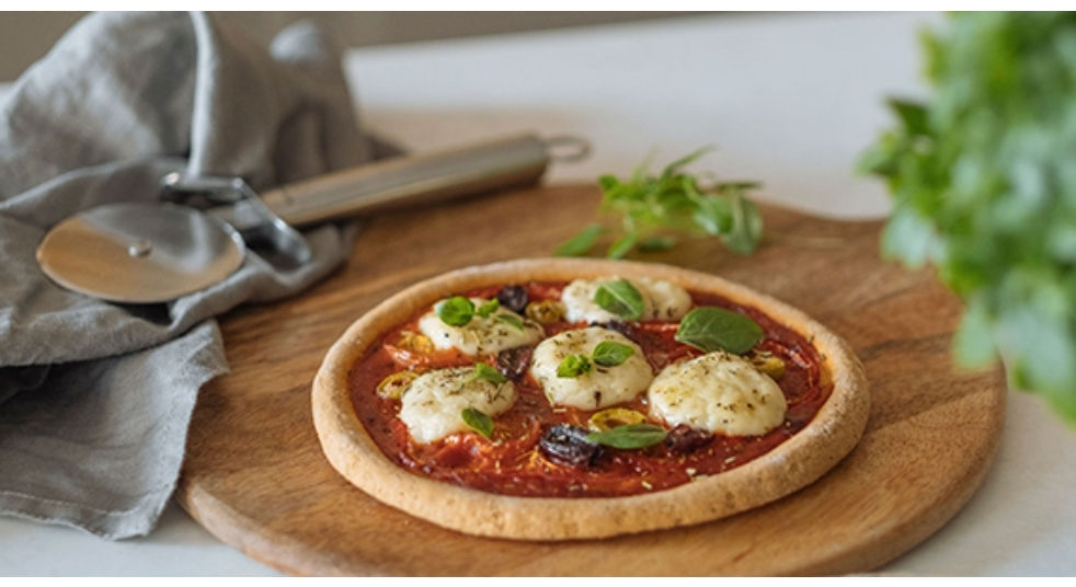 Pizza med vegansk "mozzarella"