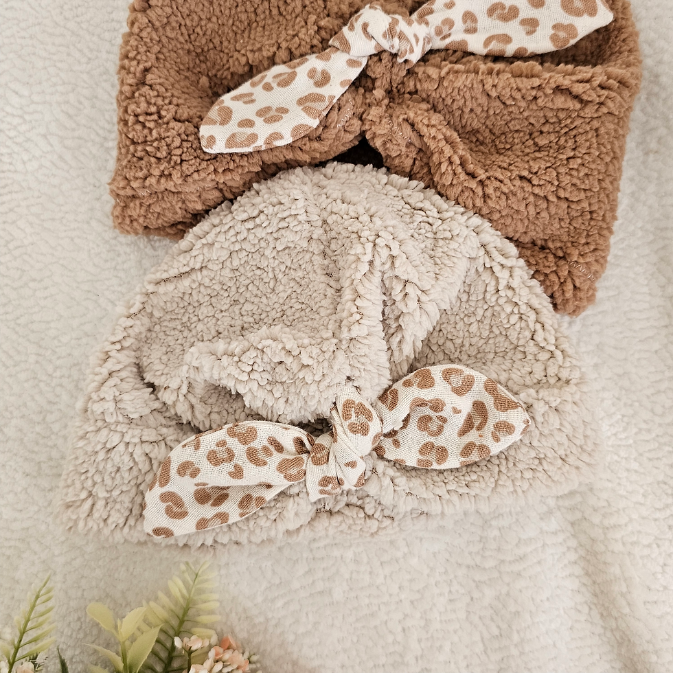 Miniature : Bonnet turban moumoute léopard 