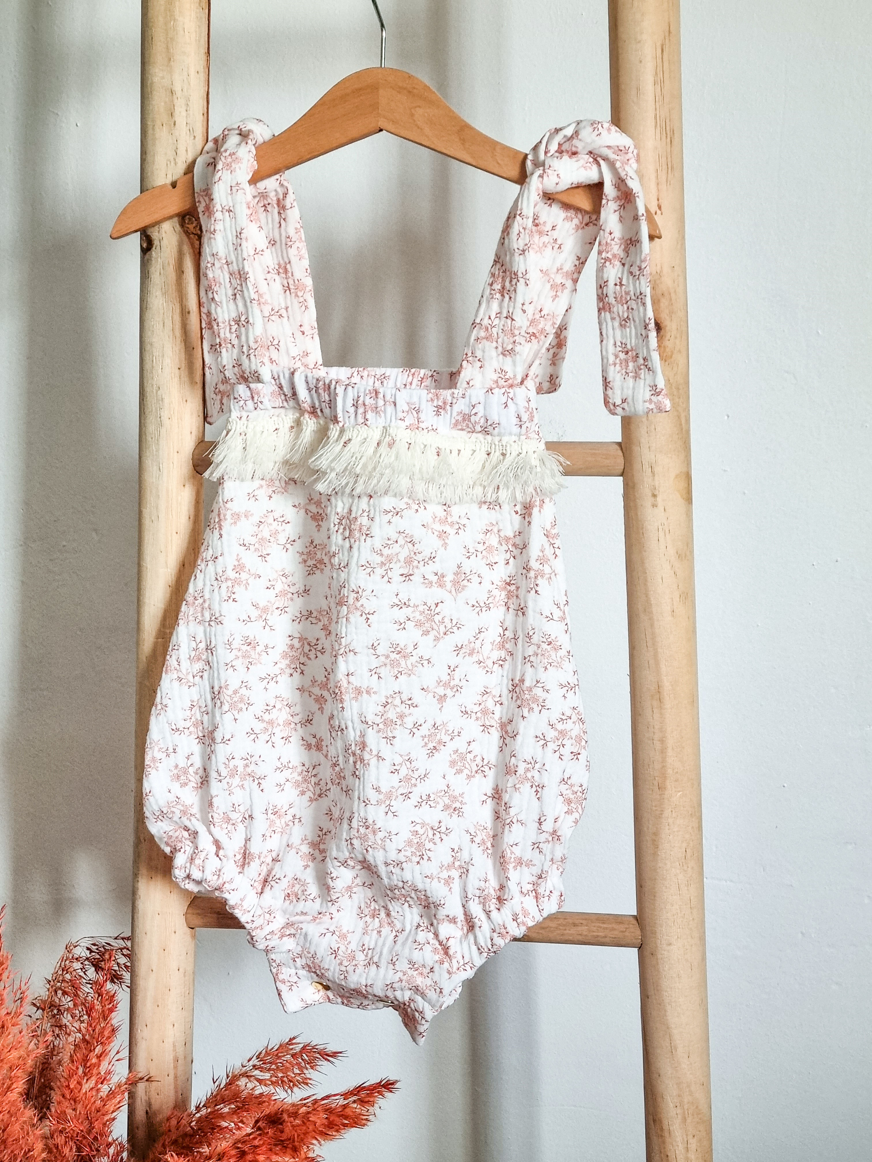 Barboteuse bohème en gaze de coton bio