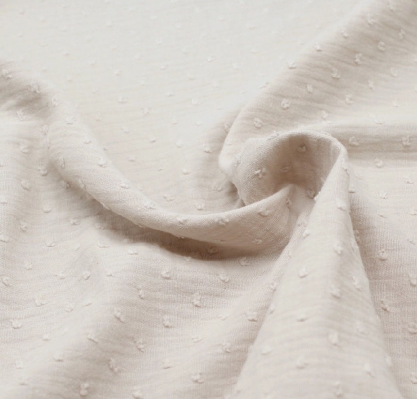 Miniature : Blouse bébé enfant en gaze de coton plumetis bio noisette