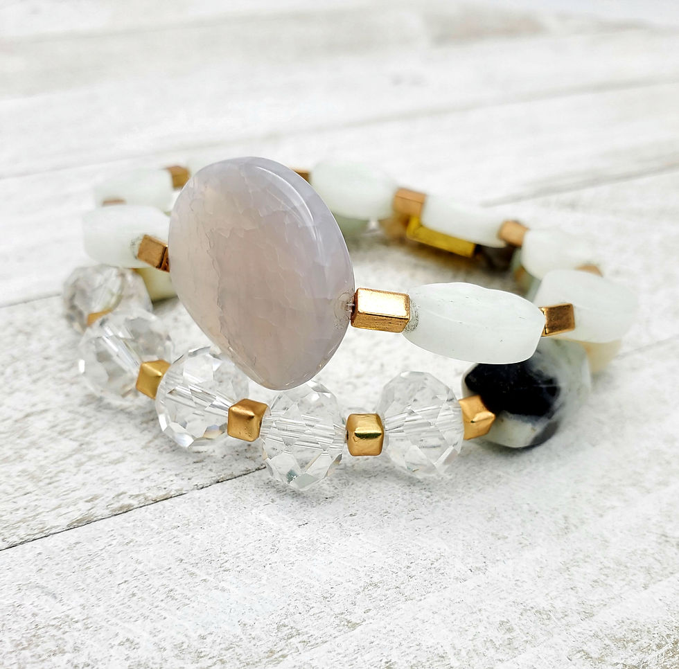 Amazonite and Crystal - Set