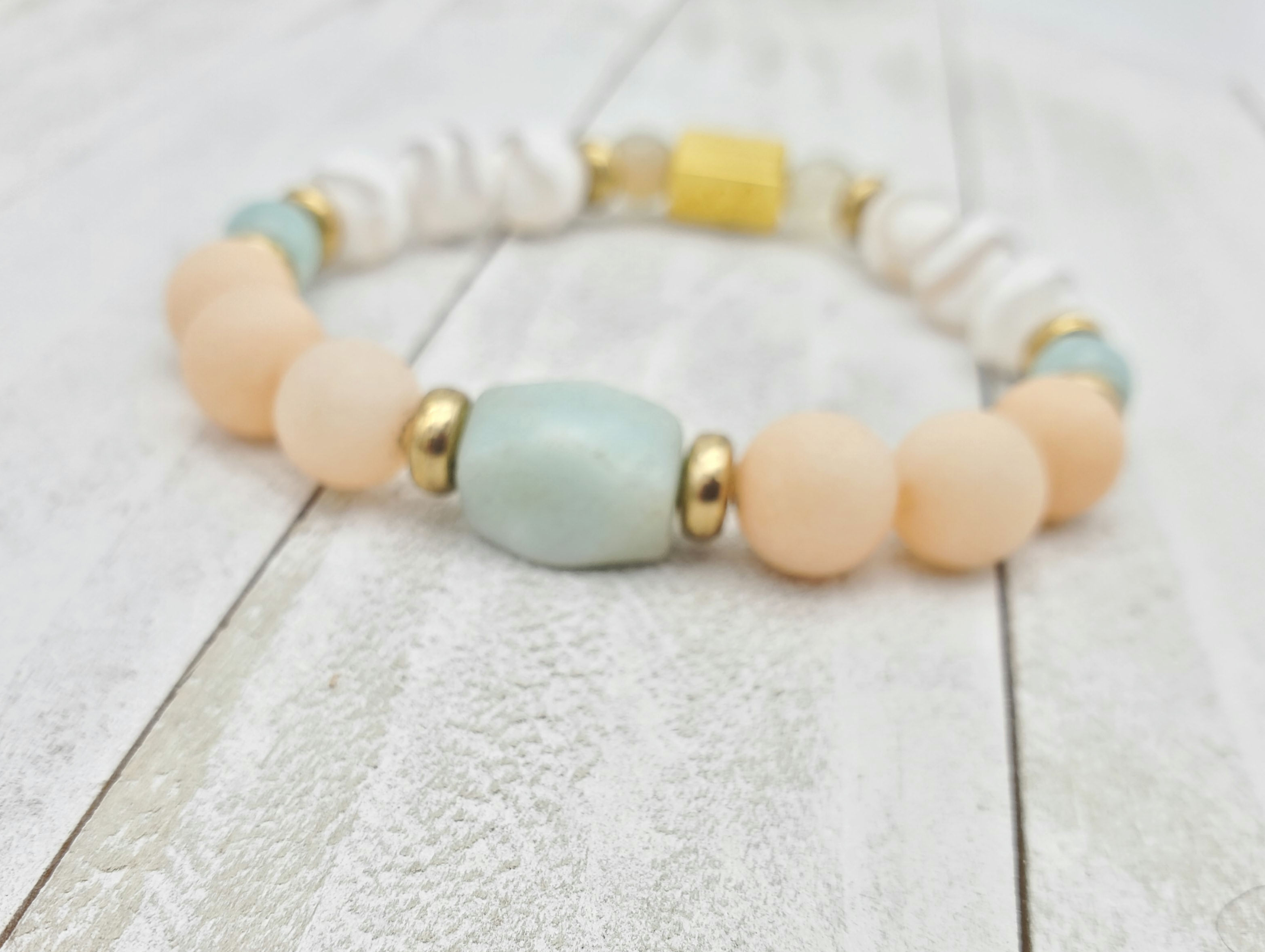 Amazonite & Jade With Striped Agate