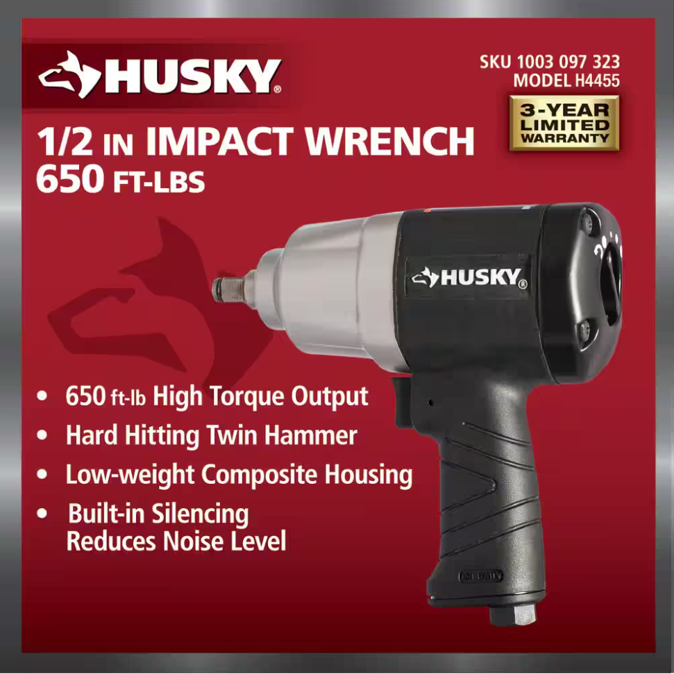 Miniatura: Husky 650 pies/lbs. 1/2 pulg. Llave de impacto