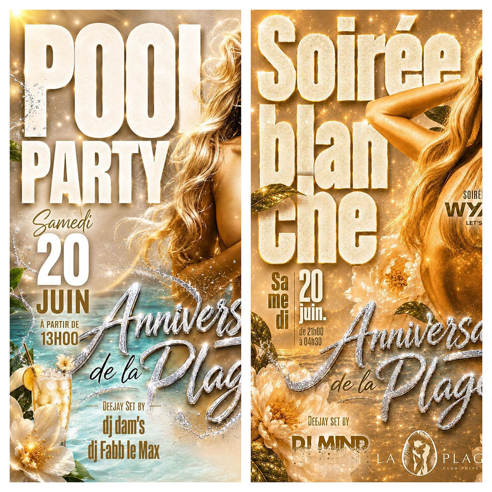 PACK SAMEDI 20 JUIN POOL PARTY ET SOIREE BLANCHE