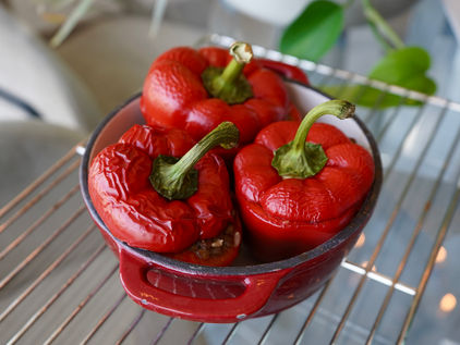 Beginner Recipe! Oil-Free Lentil and Rice Stuffed Peppers