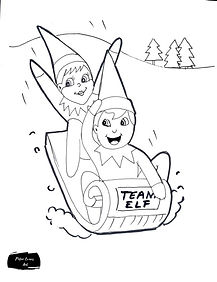Elves having fun sledding Colouring.jpg