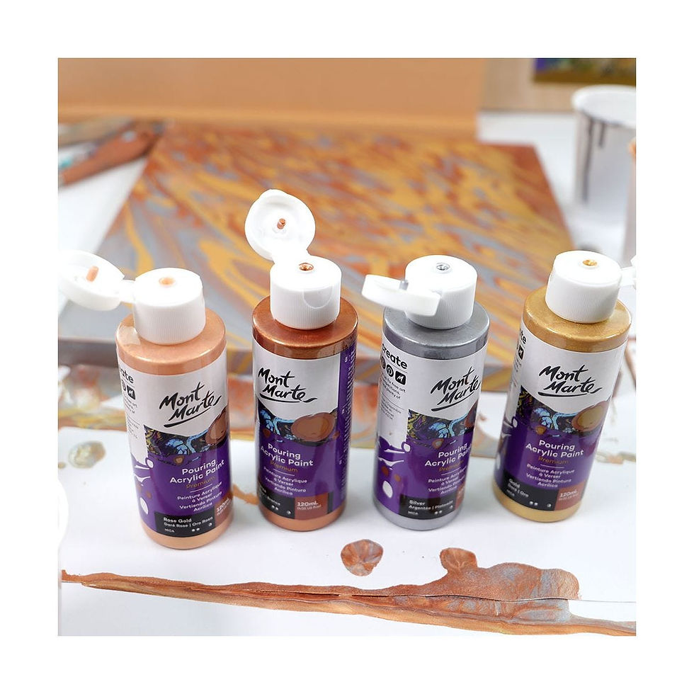 Thumbnail: Pouring Acrylic Paint Set Premium 4pc x120ml (4.05oz) - Metallics