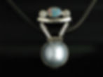Mabe pearl, opal, & diamond pendant
