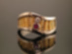 Birthstones woven wedding band