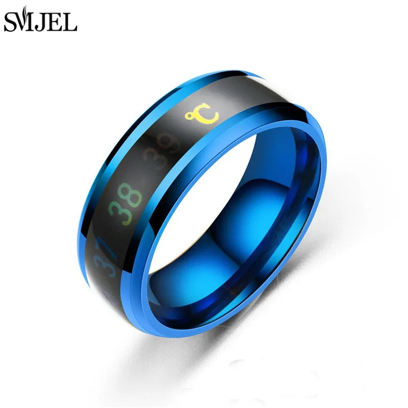 Thumbnail: Smart Stainless Steel Sensor Body Temperature Ring for Couples Multifunctional D