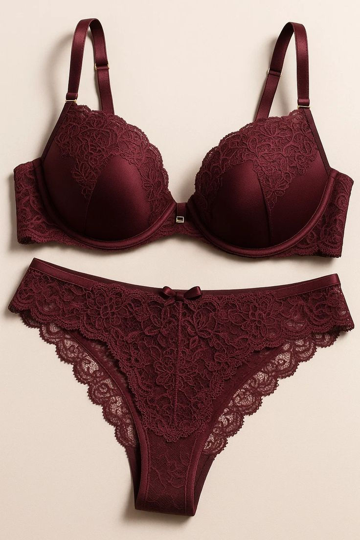 Maroon Bra Set