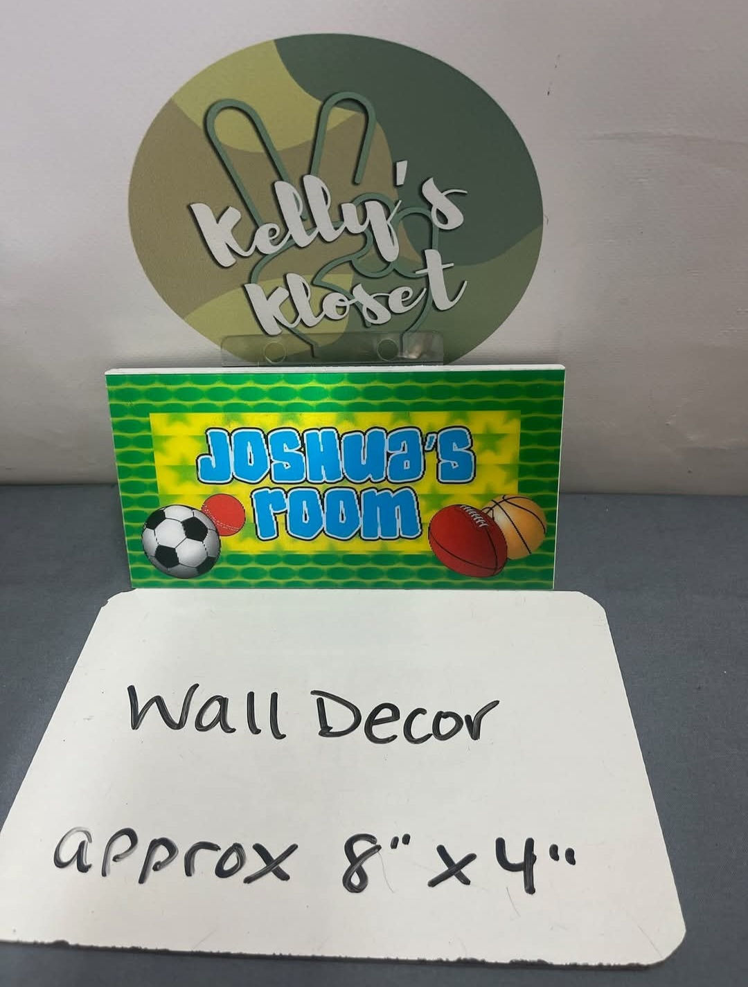 "Joshua's Room" Wall Decor - Approx 8"x4"