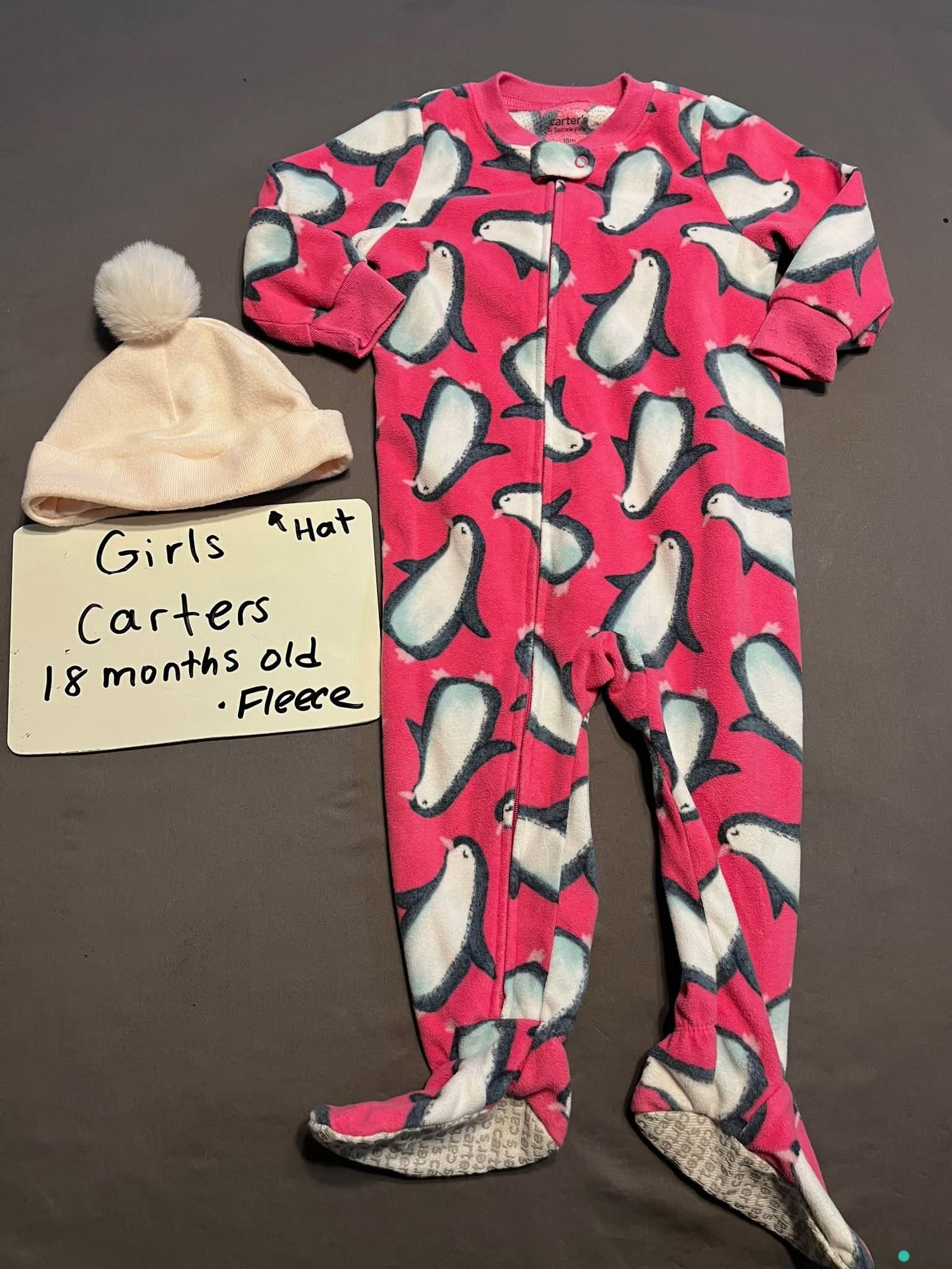 Carters - Fleece - Size: 18 months + Hat