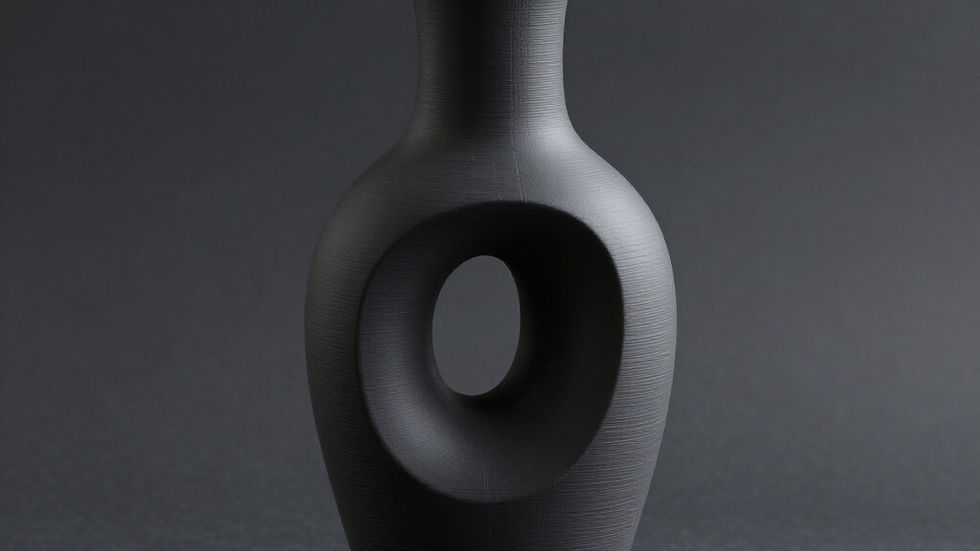 Modern 3D printed minimalist pots and decorative objects on a premium background