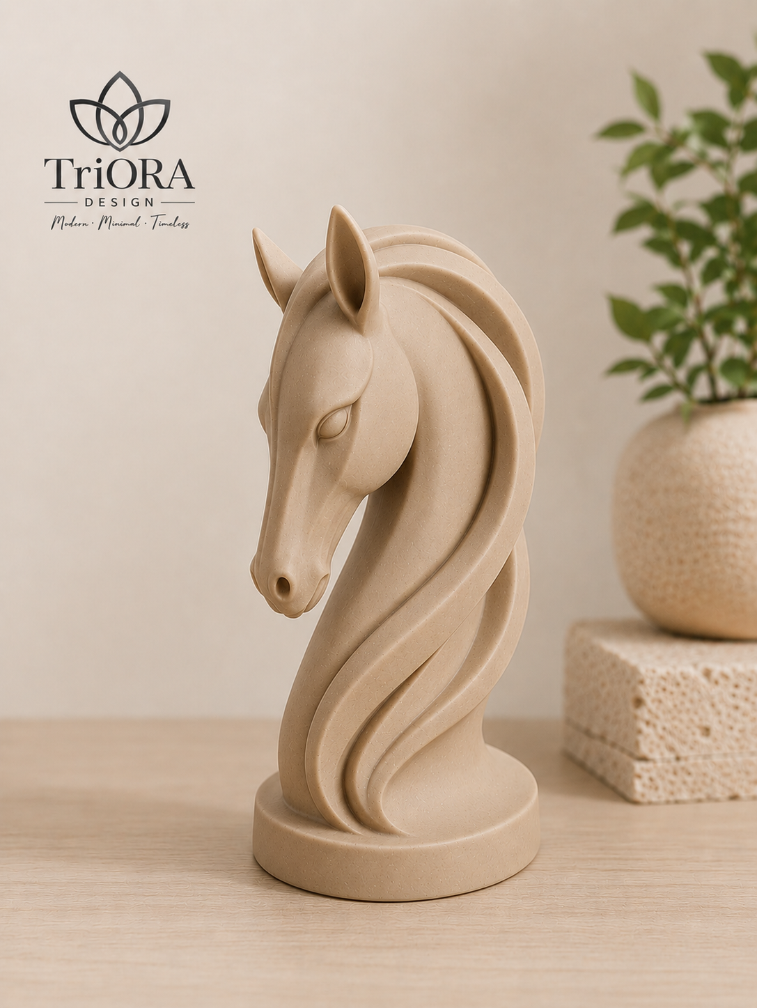 Dekoratif Satranç At Heykeli Obje – 20cm x 10cm Modern Minimalist 3D Baskı