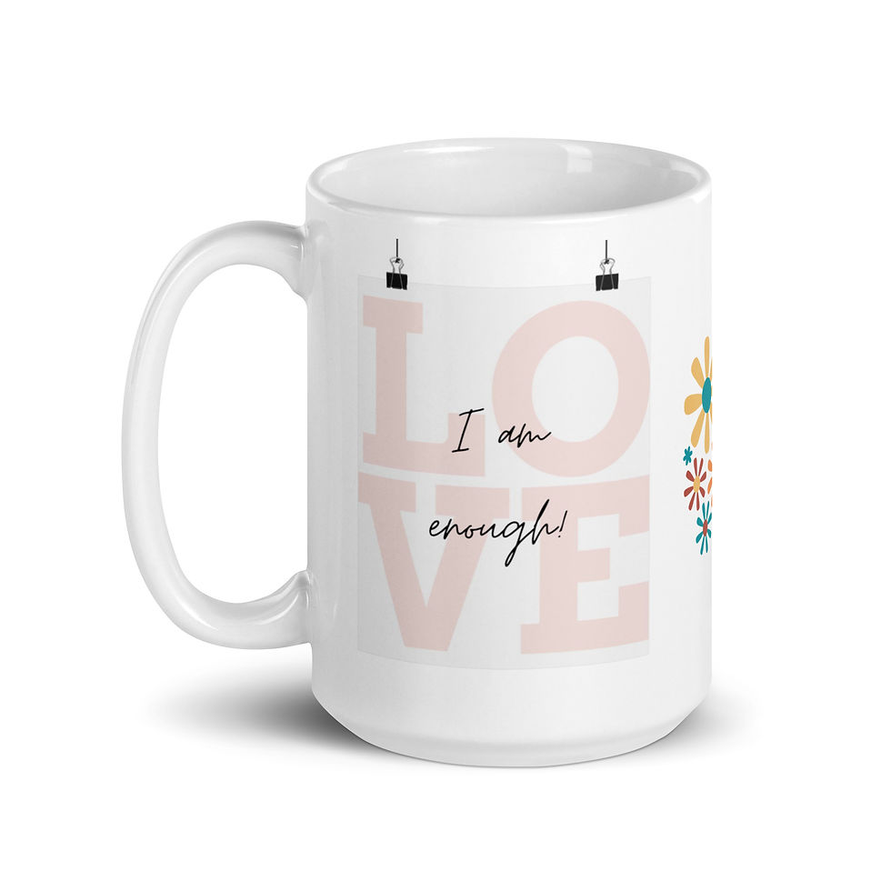 Thumbnail: White glossy mug - I Am Enough