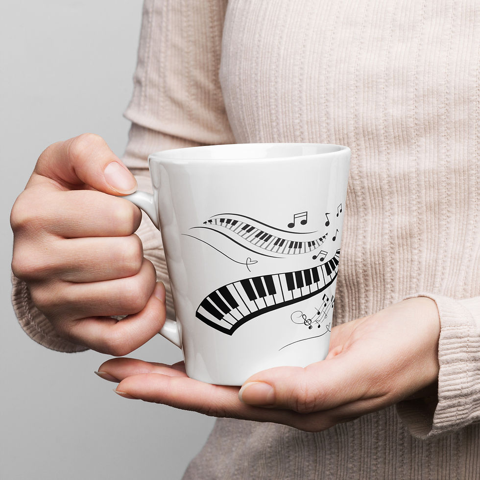 Thumbnail: Latte mug - Piano Keys