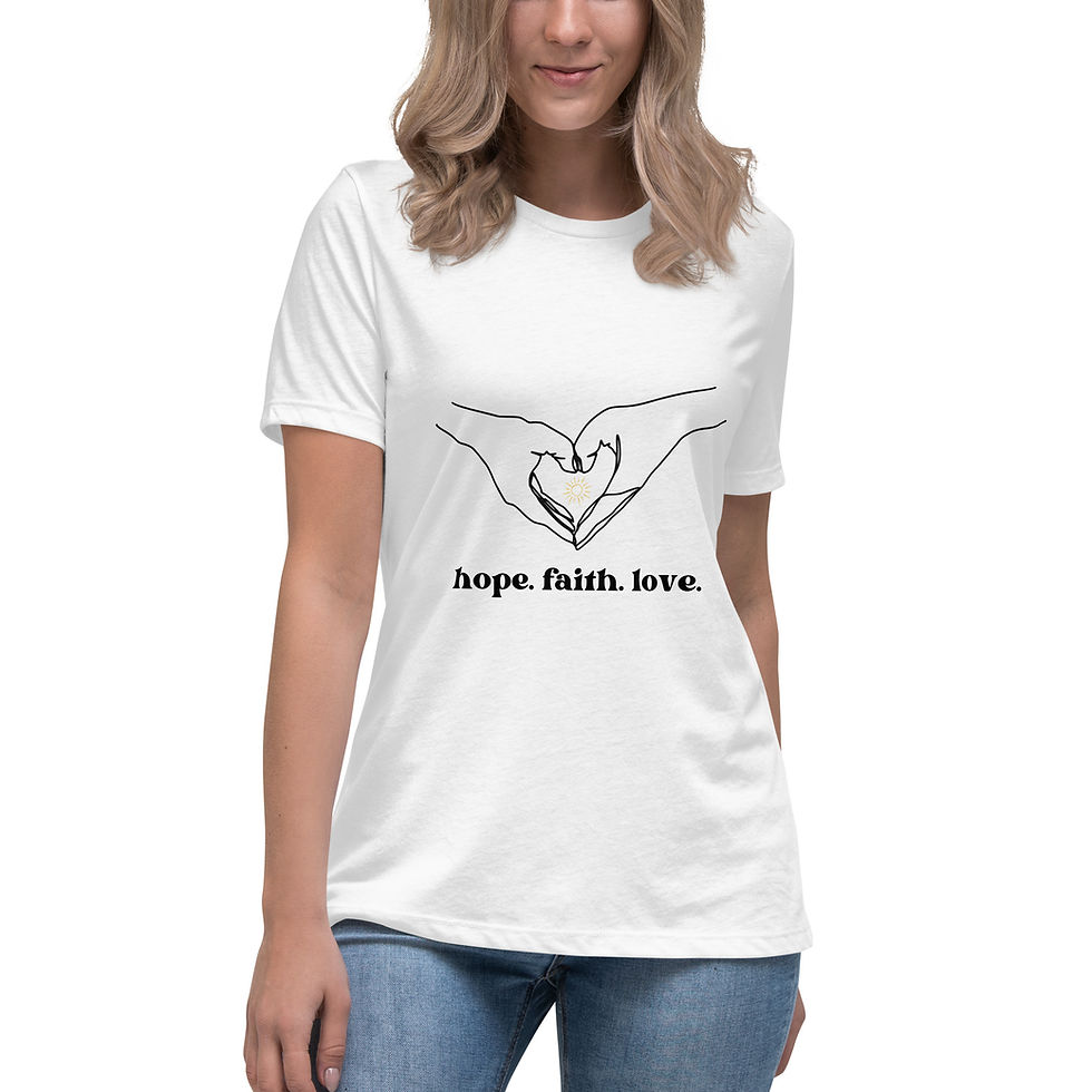 Thumbnail: Women's Relaxed T-Shirt Faith Hope Love